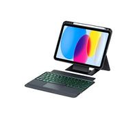 Etui FOXDOCK clavier Bluetooth pour iPad (2022)/iPad 10th Gen 10.9 pouces, pavé tactile rétroéclairé, support amovible et design flottant-Noir