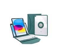 Étui FOXDOCK clavier Bluetooth pour iPad (2025) - Clavier magnétique détachable, coque transparente ultra-fine, batterie 30 heures, chargement Type-C - Vert