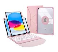 Etui FOXDOCK clavier Bluetooth pour iPad (2025) - Clavier magnétique détachable, coque transparente ultra-fine, batterie 30 heures, chargement Type-C