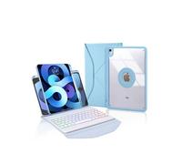 Etui FOXDOCK clavier Bluetooth pour iPad Air 11 (2024) avec rétroéclairage tricolore, support magnétique amovible et réglable, housse de protection