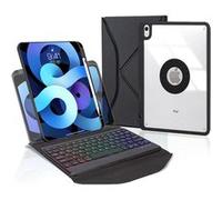 Etui FOXDOCK clavier Bluetooth pour iPad Air 11 (2024) avec rétroéclairage tricolore, support magnétique amovible et réglable, housse de protection