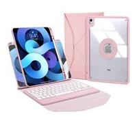 Étui FOXDOCK clavier Bluetooth pour iPad Air 11 (2024) - Clavier magnétique détachable, coque transparente ultra-fine, batterie 30 heures, chargement Type-C - Rose G