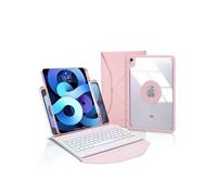 Etui FOXDOCK clavier Bluetooth pour iPad Air (2022)/iPad Air 5 avec rétroéclairage tricolore, support magnétique amovible et réglable, housse de
