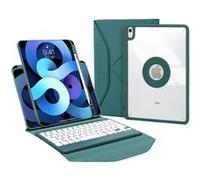 Etui FOXDOCK clavier Bluetooth pour iPad Air (2022)/iPad Air 5 - Clavier magnétique détachable, coque transparente ultra-fine, batterie 30 heures,