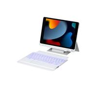 Étui FOXDOCK clavier Bluetooth pour iPad Air 3 10.5 pouces, pavé tactile rétroéclairé, support amovible et design flottant-Blanc