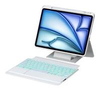 Étui FOXDOCK clavier Bluetooth pour iPad Pro 11 (2021) 11 pouces, pavé tactile rétroéclairé, support amovible et design flottant-Blanc G
