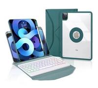 Étui FOXDOCK clavier Bluetooth pour iPad Pro 11 (2021/2020/2018) avec rétroéclairage tricolore, support magnétique amovible et réglable, housse de protection légère-Vert Vert G
