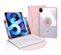 Étui FOXDOCK clavier Bluetooth pour iPad Pro 11 (2021/2020/2018) avec rétroéclairage tricolore, support magnétique amovible et réglable, housse de protection légère-Rose Rose G