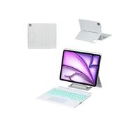 Etui FOXDOCK clavier Bluetooth pour iPad Pro 12.9 (2018) pouces, pavé tactile rétroéclairé, support amovible et design flottant-Blanc