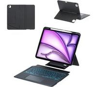 Etui FOXDOCK clavier Bluetooth pour iPad Pro 12.9 (2020) pouces, pavé tactile rétroéclairé, support amovible et design flottant-Noir