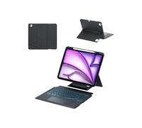 Etui FOXDOCK clavier Bluetooth pour iPad Pro 12.9 (2021) pouces, pavé tactile rétroéclairé, support amovible et design flottant-Noir