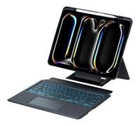 Étui FOXDOCK clavier Bluetooth pour iPad Pro 13 (2024) pouces, pavé tactile rétroéclairé, support amovible et design flottant-Noir Noir G