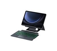 Etui FOXDOCK clavier Bluetooth pour Samsung Galaxy Tab S9 11 pouces, pavé tactile rétroéclairé, support amovible et design flottant-Noir
