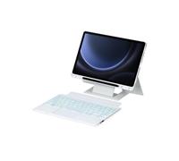 Etui FOXDOCK clavier Bluetooth pour Samsung Galaxy Tab S9 FE 10.9 pouces, pavé tactile rétroéclairé, support amovible et design flottant-Blanc