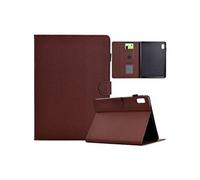 Étui FOXDOCK intelligent en cuir de qualité supérieure pour Lenovo Tab P11 Gen 2 Design ultra-fin et résistant aux chocs, avec emplacements pour cartes et fonction support-marron marron