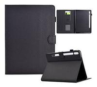 Étui FOXDOCK intelligent en cuir de qualité supérieure pour Samsung Galaxy Tab S8 Design ultra-fin et résistant aux chocs, avec emplacements pour cartes et fonction support-noir noir G