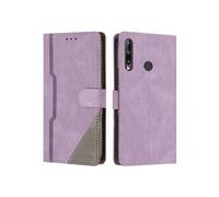Etui FOXDOCK Portefeuille Cuir PU pour Huawei P40 Lite - Porte-Cartes Intégré + Support Intégré - Coque Protective Style Minimaliste-Violet