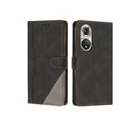 Etui FOXDOCK Portefeuille Cuir PU pour Huawei P50 - Porte-Cartes Intégré + Support Intégré - Coque Protective Style Minimaliste-Noir