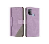 Etui FOXDOCK Portefeuille Cuir PU pour OPPO A53 2020/A32 - Porte-Cartes Intégré + Support Intégré - Coque Protective Style Minimaliste-Violet