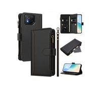 Etui FOXDOCK pour ASUS ROG Phone 8/8 Pro de téléphone de portefeuille de poche à fermeture éclair en cuir premium avec 9 emplacements de carte et