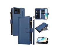 Etui FOXDOCK pour ASUS Zenfone 11 Ultra de téléphone de portefeuille de poche à fermeture éclair en cuir premium avec 9 emplacements de carte et