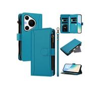 Etui FOXDOCK pour Huawei Pura 70 Pro 5G de téléphone de portefeuille de poche à fermeture éclair en cuir premium avec 9 emplacements de carte et