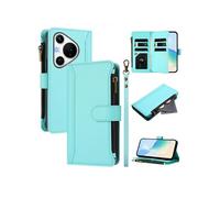 Etui FOXDOCK pour Huawei Pura 70 Pro 5G de téléphone de portefeuille de poche à fermeture éclair en cuir premium avec 9 emplacements de carte et