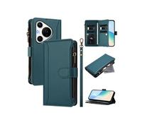 Etui FOXDOCK pour Huawei Pura 70 Pro 5G de téléphone de portefeuille de poche à fermeture éclair en cuir premium avec 9 emplacements de carte et