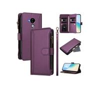 Etui FOXDOCK pour Nokia C30 de téléphone de portefeuille de poche à fermeture éclair en cuir premium avec 9 emplacements de carte et bracelet de