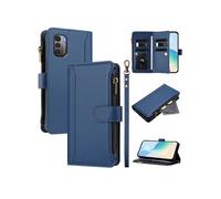 Etui FOXDOCK pour Nokia G11 4G/Nokia G21 4G de téléphone de portefeuille de poche à fermeture éclair en cuir premium avec 9 emplacements de carte et