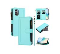 Etui FOXDOCK pour Nokia G11 4G/Nokia G21 4G de téléphone de portefeuille de poche à fermeture éclair en cuir premium avec 9 emplacements de carte et