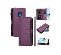 Etui FOXDOCK pour Nokia XR20 de téléphone de portefeuille de poche à fermeture éclair en cuir premium avec 9 emplacements de carte et bracelet de