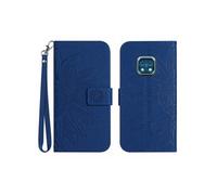 Etui FOXDOCK pour Nokia XR20 Sunflower en relief de portefeuille en cuir en relief avec support de carte compatible avec Nokia XR20-Bleu
