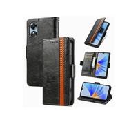 Etui FOXDOCK pour OPPO A17 RFID Blocking Flip PU Leather Cover avec porte-cartes et Kickstand compatible avec OPPO A17-Noir