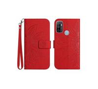 Etui FOXDOCK pour OPPO A53 2020/A33 Sunflower en relief de portefeuille en cuir en relief avec support de carte compatible avec OPPO A53