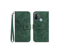 Etui FOXDOCK pour OPPO A53 2020/A33 Sunflower en relief de portefeuille en cuir en relief avec support de carte compatible avec OPPO A53
