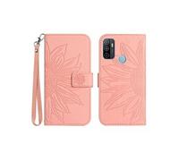 Etui FOXDOCK pour OPPO A53 2020/A33 Sunflower en relief de portefeuille en cuir en relief avec support de carte compatible avec OPPO A53