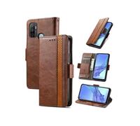 Etui FOXDOCK pour OPPO A53 2020 RFID Blocking Flip PU Leather Cover avec porte-cartes et Kickstand compatible avec OPPO A53 2020-Marron