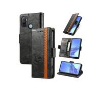 Etui FOXDOCK pour OPPO A53 2020 RFID Blocking Flip PU Leather Cover avec porte-cartes et Kickstand compatible avec OPPO A53 2020-Noir