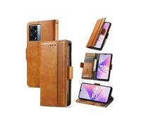 Etui FOXDOCK pour OPPO A57 5G RFID Blocking Flip PU Leather Cover avec porte-cartes et Kickstand compatible avec OPPO A57 5G-Kaki