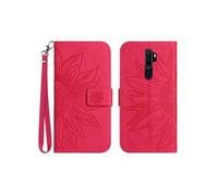Etui FOXDOCK pour OPPO A9 2020/A5 2020 Sunflower en relief de portefeuille en cuir en relief avec support de carte compatible avec OPPO A9 2020/A5