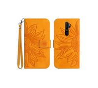 Etui FOXDOCK pour OPPO A9 2020/A5 2020 Sunflower en relief de portefeuille en cuir en relief avec support de carte compatible avec OPPO A9 2020/A5