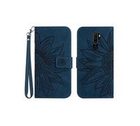 Etui FOXDOCK pour OPPO A9 2020/A5 2020 Sunflower en relief de portefeuille en cuir en relief avec support de carte compatible avec OPPO A9 2020/A5