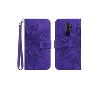 Etui FOXDOCK pour OPPO A9 2020/A5 2020 Sunflower en relief de portefeuille en cuir en relief avec support de carte compatible avec OPPO A9 2020/A5
