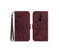 Etui FOXDOCK pour OPPO A9 2020/A5 2020 Sunflower en relief de portefeuille en cuir en relief avec support de carte compatible avec OPPO A9 2020/A5