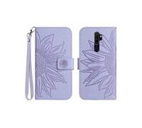 Etui FOXDOCK pour OPPO A9 2020/A5 2020 Sunflower en relief de portefeuille en cuir en relief avec support de carte compatible avec OPPO A9 2020/A5