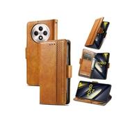 Etui FOXDOCK pour OPPO RENO 12F RFID Blocking Flip PU Leather Cover avec porte-cartes et Kickstand compatible avec OPPO RENO 12F-Kaki