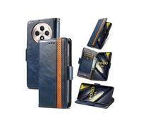 Etui FOXDOCK pour OPPO RENO 12F RFID Blocking Flip PU Leather Cover avec porte-cartes et Kickstand compatible avec OPPO RENO 12F-Bleu