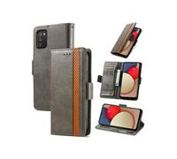 Etui FOXDOCK pour Samsung Galaxy A03S RFID Blocking Flip PU Leather Cover avec porte-cartes et Kickstand compatible avec Samsung Galaxy A03S-Gris