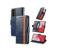 Etui FOXDOCK pour Samsung Galaxy A14 5G RFID Blocking Flip PU Leather Cover avec porte-cartes et Kickstand compatible avec Samsung Galaxy A14 5G-Bleu